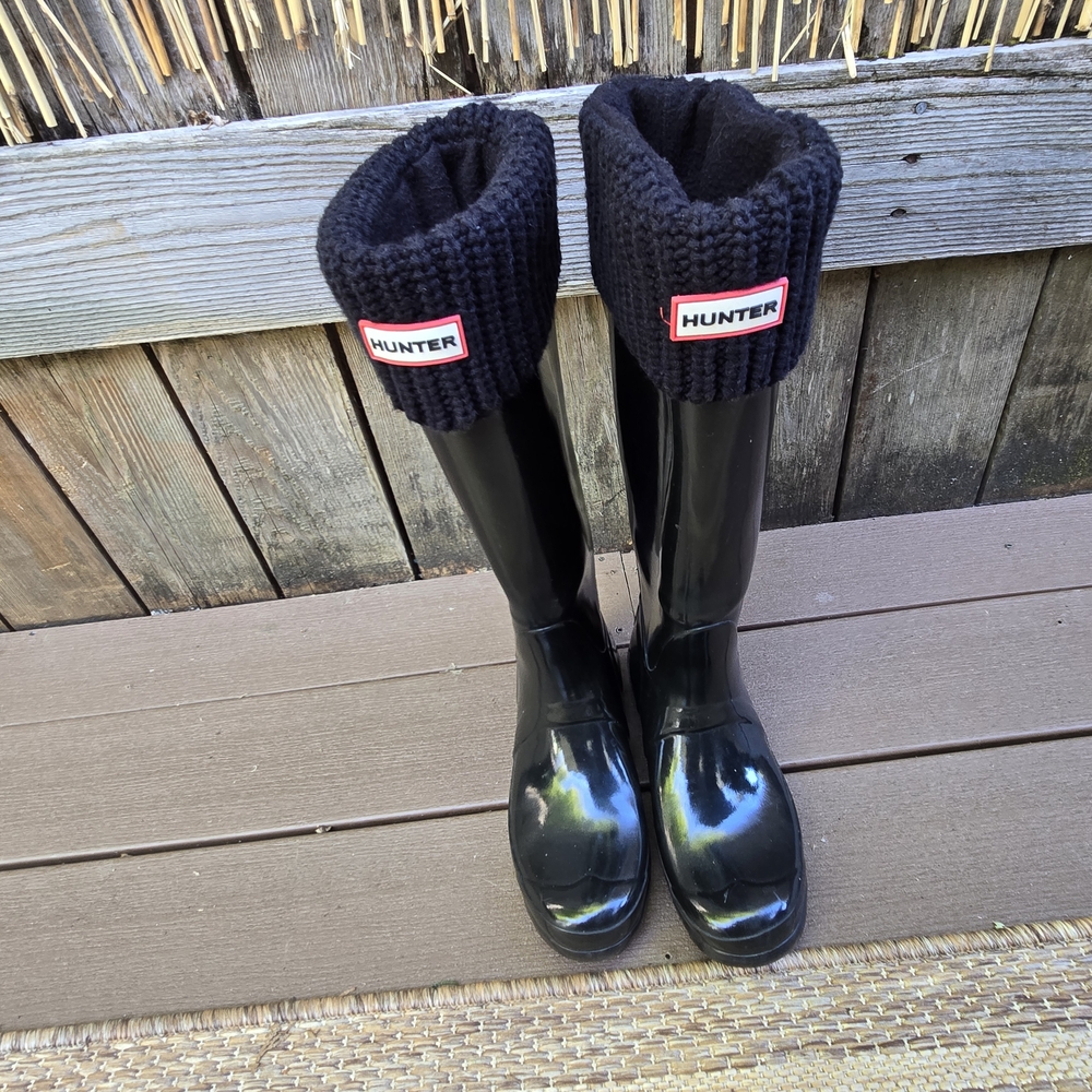 Hunter Black Tall Rain Boots